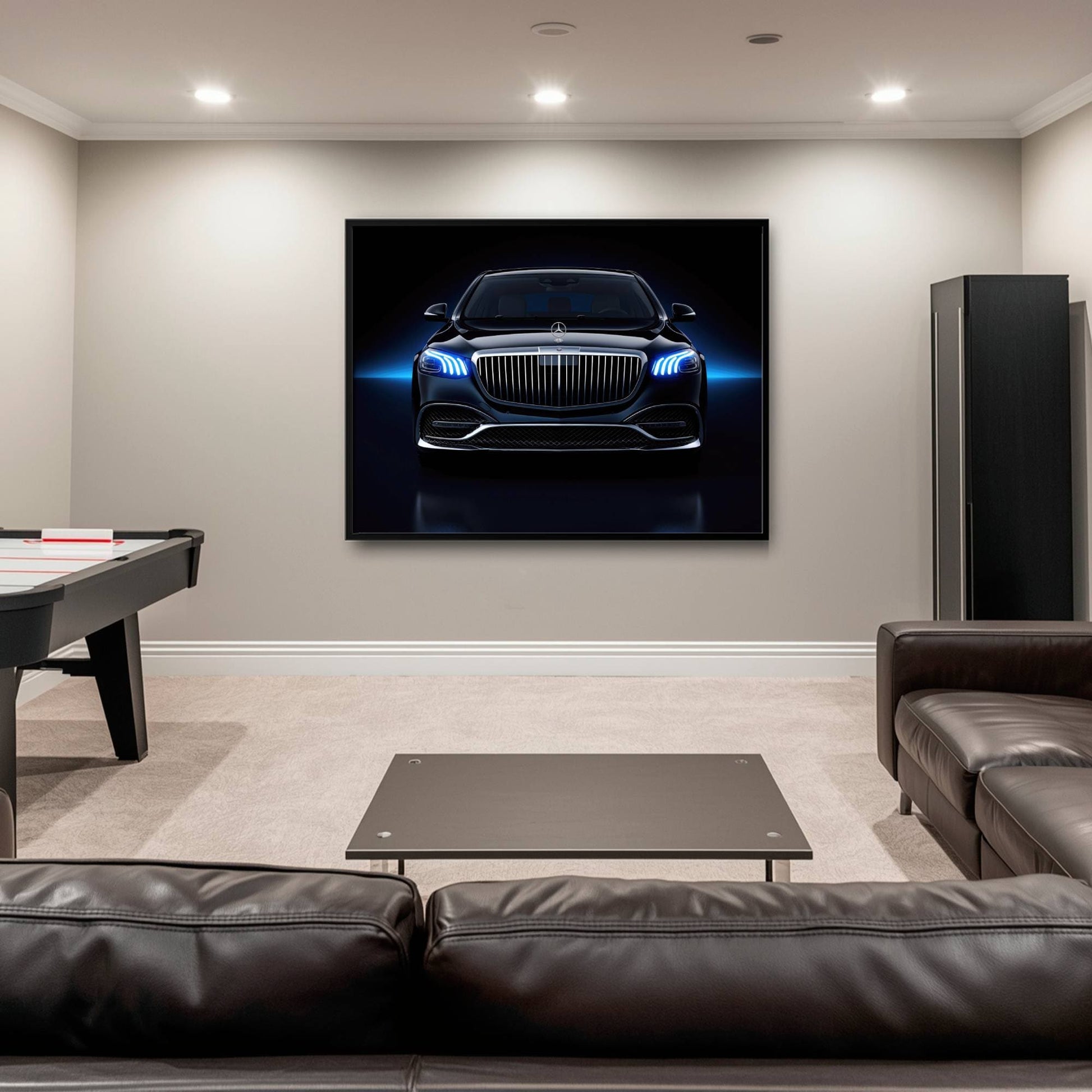 Mercedes-Maybach Blue Sovereign Wall Art – Black Luxury Decor Cars