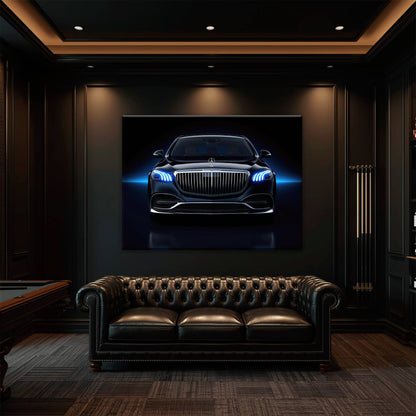 Mercedes-Maybach Blue Sovereign Wall Art – Black Luxury Decor Cars