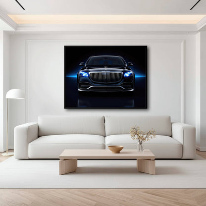 Mercedes-Maybach Blue Sovereign Wall Art – Black Luxury Decor Cars