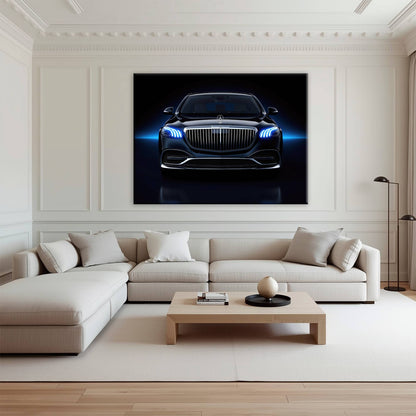 Mercedes-Maybach Blue Sovereign Wall Art – Black Luxury Decor Cars