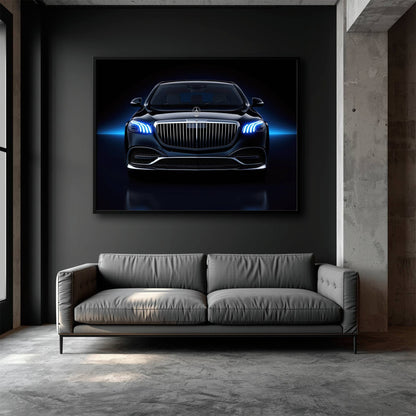 Mercedes-Maybach Blue Sovereign Wall Art – Black Luxury Decor Cars