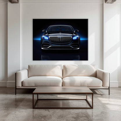 Mercedes-Maybach Blue Sovereign Wall Art – Black Luxury Decor Cars