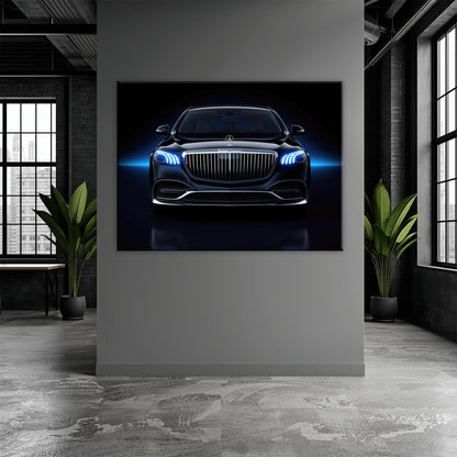 Mercedes-Maybach Blue Sovereign Wall Art – Black Luxury Decor Cars