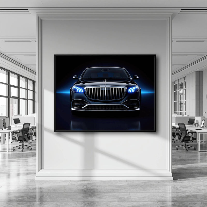 Mercedes-Maybach Blue Sovereign Wall Art – Black Luxury Decor Cars