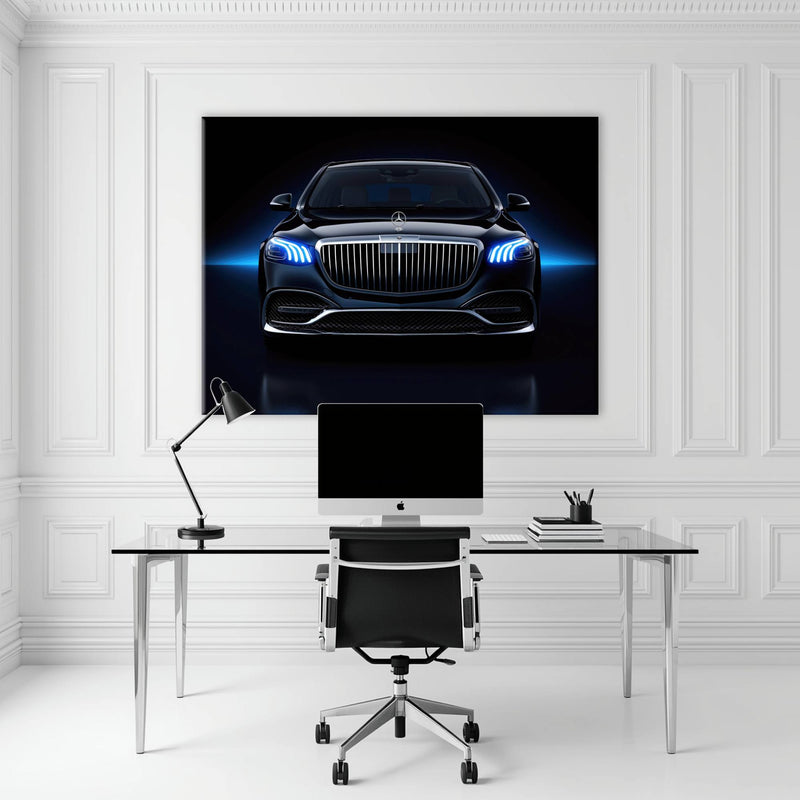 Mercedes-Maybach Blue Sovereign Wall Art – Black Luxury Decor Cars