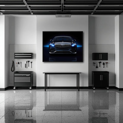 Mercedes-Maybach Blue Sovereign Wall Art – Black Luxury Decor Cars