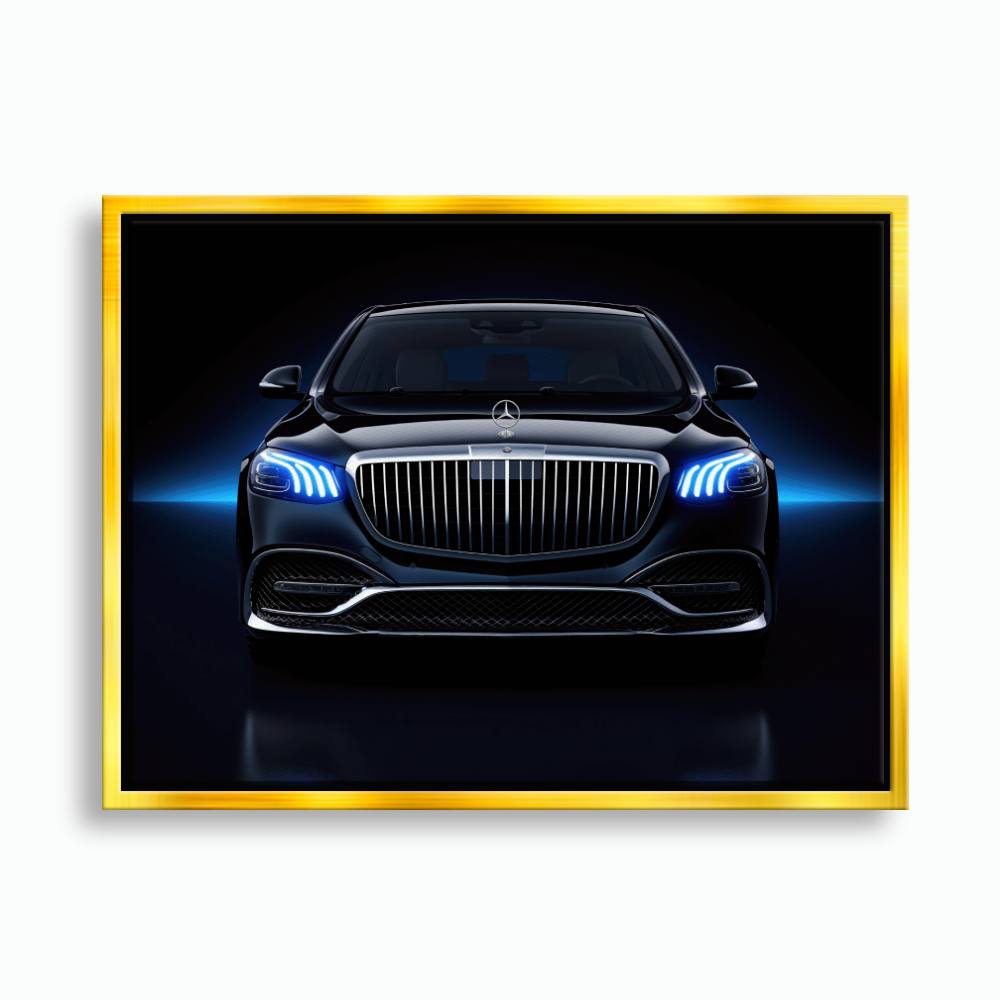 Mercedes-Maybach Blue Sovereign Wall Art – Black Luxury Decor Cars