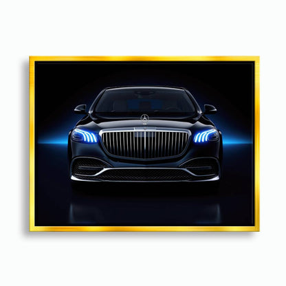 Mercedes-Maybach Blue Sovereign Wall Art – Black Luxury Decor Cars