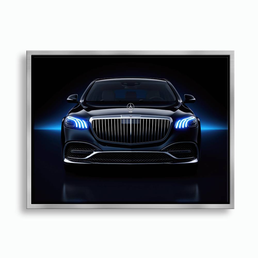 Mercedes-Maybach Blue Sovereign Wall Art – Black Luxury Decor Cars