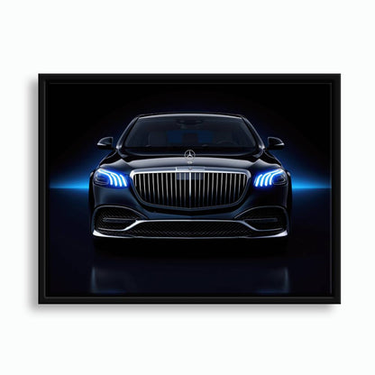 Mercedes-Maybach Blue Sovereign Wall Art – Black Luxury Decor Cars