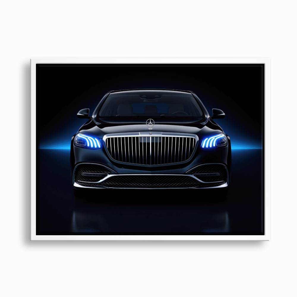 Mercedes-Maybach Blue Sovereign Wall Art – Black Luxury Decor Cars