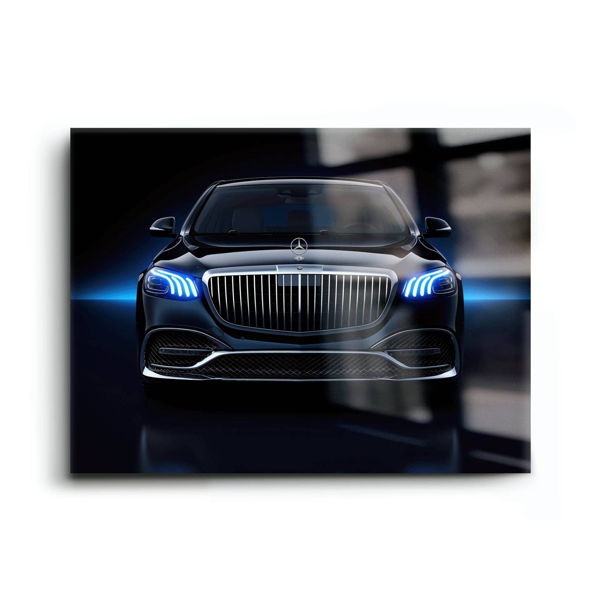 Mercedes-Maybach Blue Sovereign Wall Art – Black Luxury Decor Cars