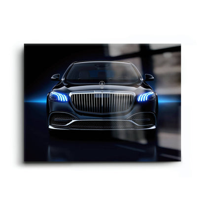 Mercedes-Maybach Blue Sovereign Wall Art – Black Luxury Decor Cars