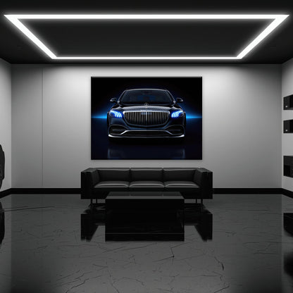 Mercedes-Maybach Blue Sovereign Wall Art – Black Luxury Decor Cars