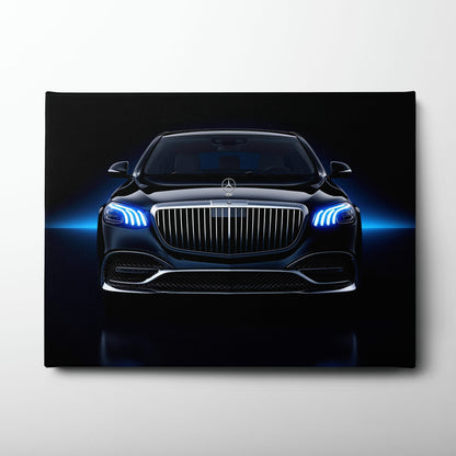 Mercedes-Maybach Blue Sovereign Wall Art – Black Luxury Decor Cars