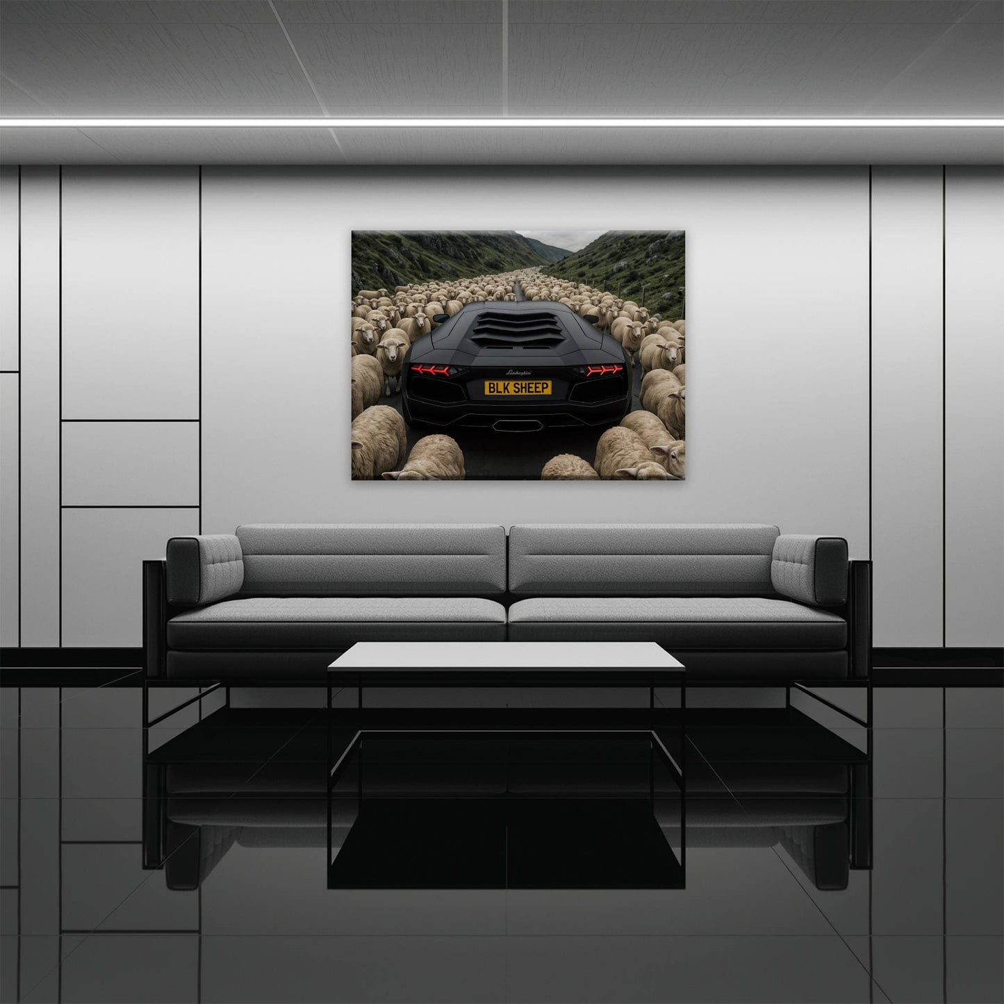 BLK SHEEP Lamborghini Canvas Wall Art | Supercar Decor Cars