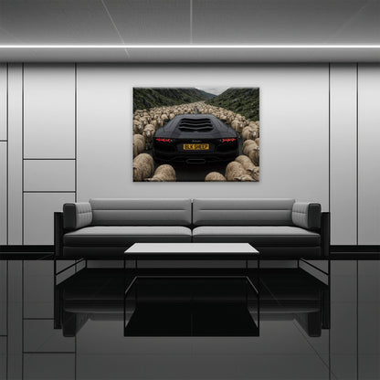 BLK SHEEP Lamborghini Canvas Wall Art | Supercar Decor Cars