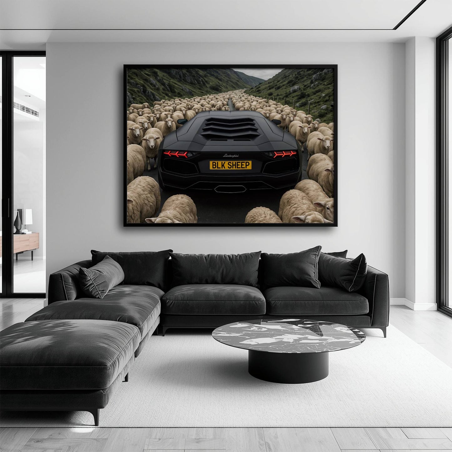 BLK SHEEP Lamborghini Canvas Wall Art | Supercar Decor Cars