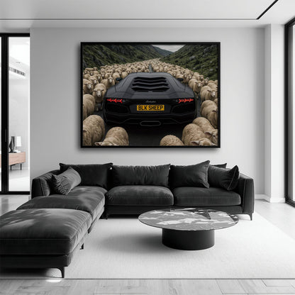 BLK SHEEP Lamborghini Canvas Wall Art | Supercar Decor Cars