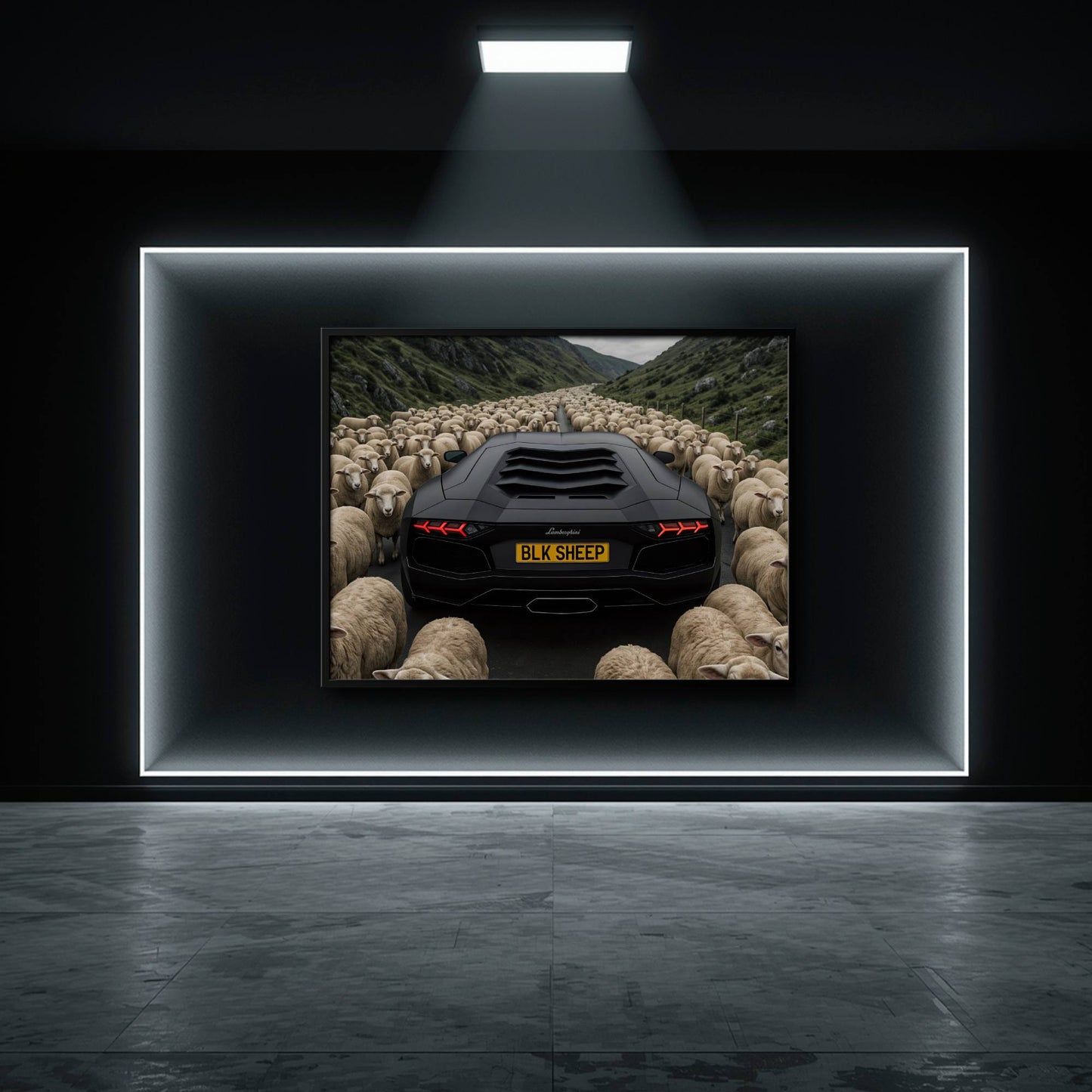 BLK SHEEP Lamborghini Canvas Wall Art | Supercar Decor Cars