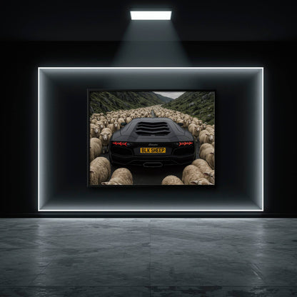 BLK SHEEP Lamborghini Canvas Wall Art | Supercar Decor Cars