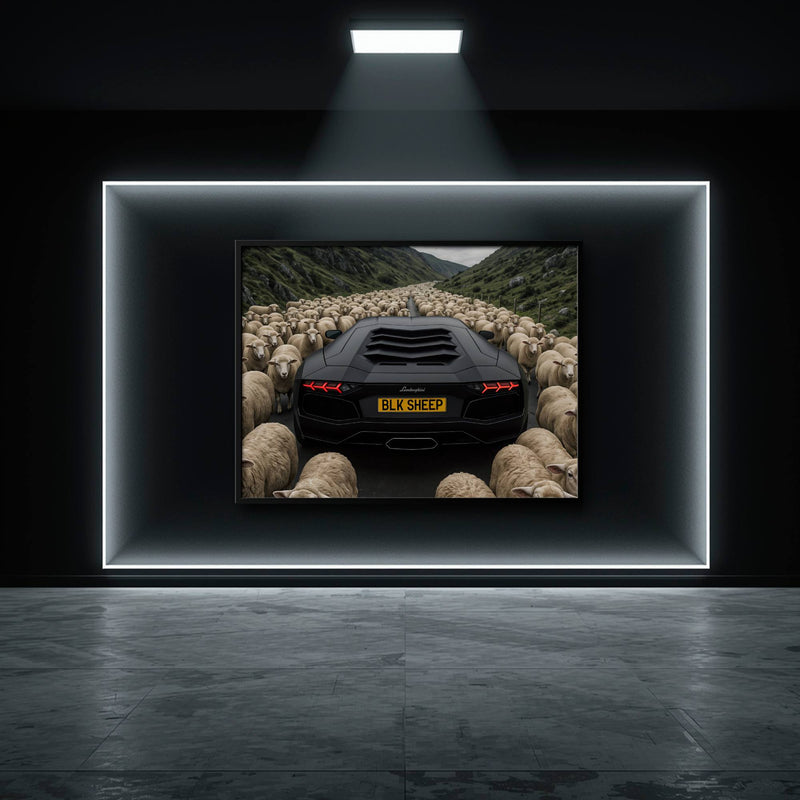 BLK SHEEP Lamborghini Canvas Wall Art | Supercar Decor Cars