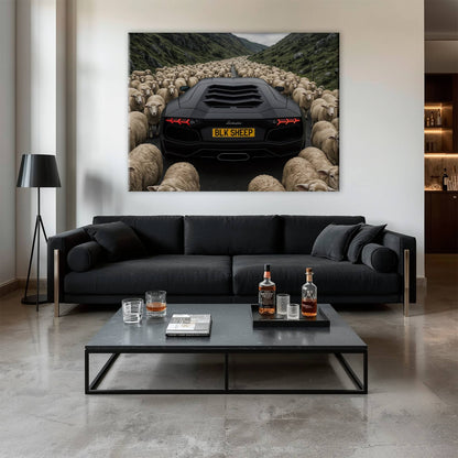 BLK SHEEP Lamborghini Canvas Wall Art | Supercar Decor Cars