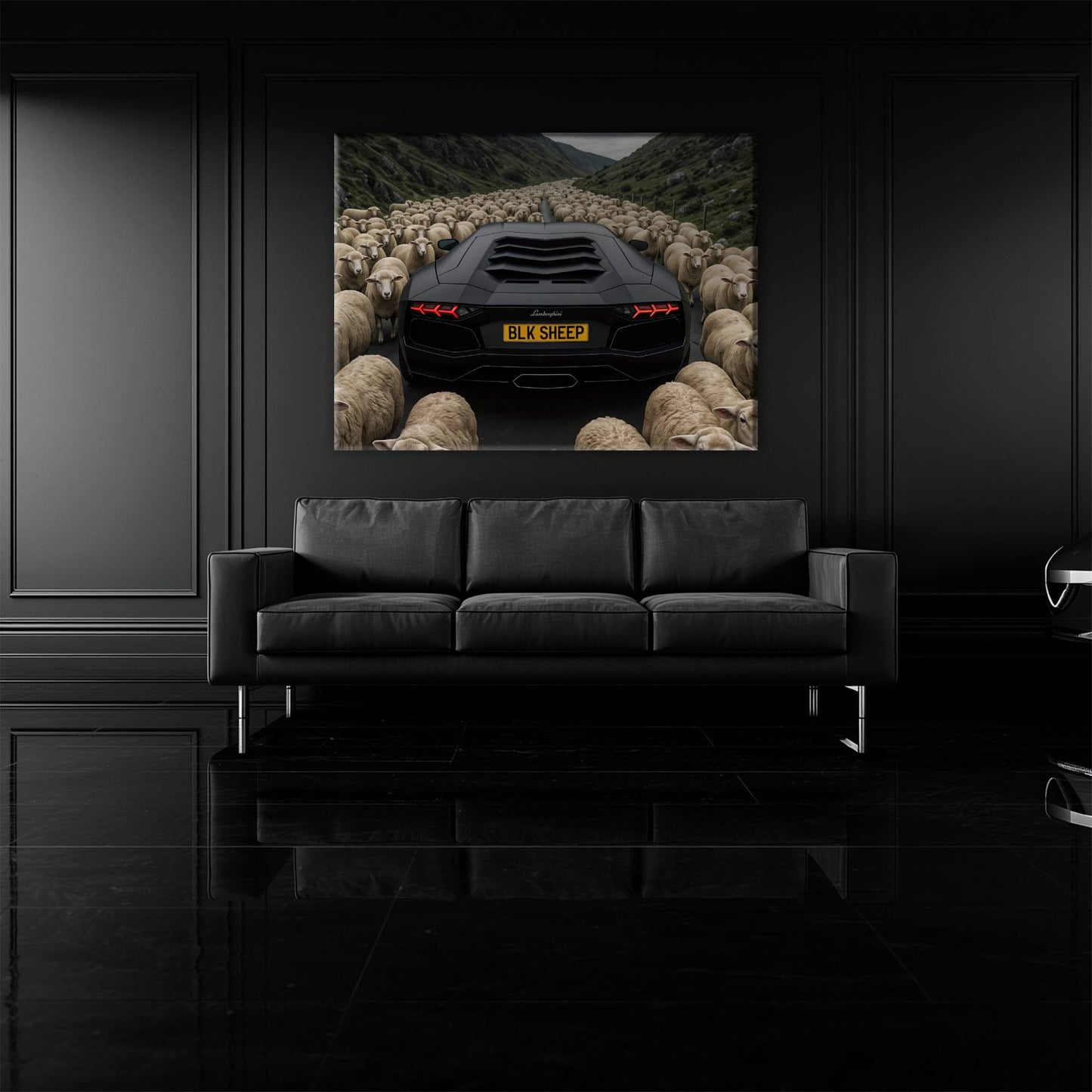 BLK SHEEP Lamborghini Canvas Wall Art | Supercar Decor Cars