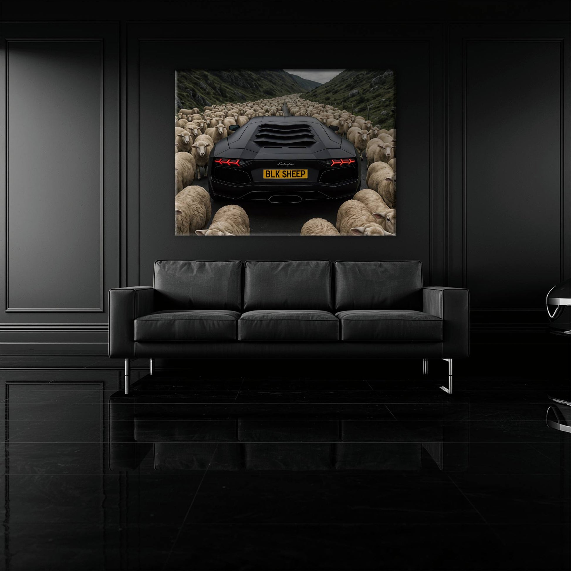 BLK SHEEP Lamborghini Canvas Wall Art | Supercar Decor Cars