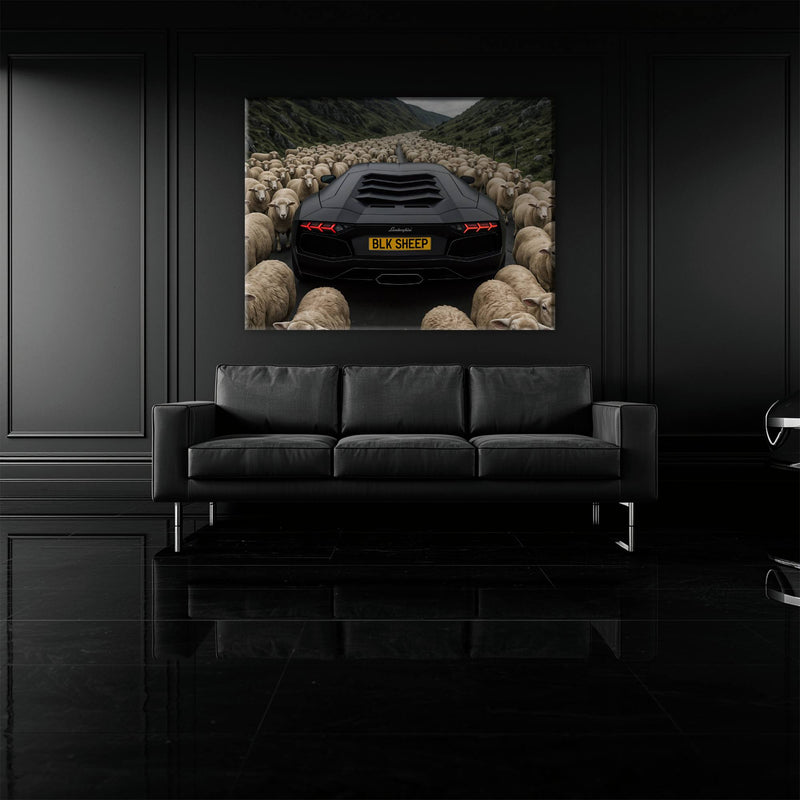 BLK SHEEP Lamborghini Canvas Wall Art | Supercar Decor Cars