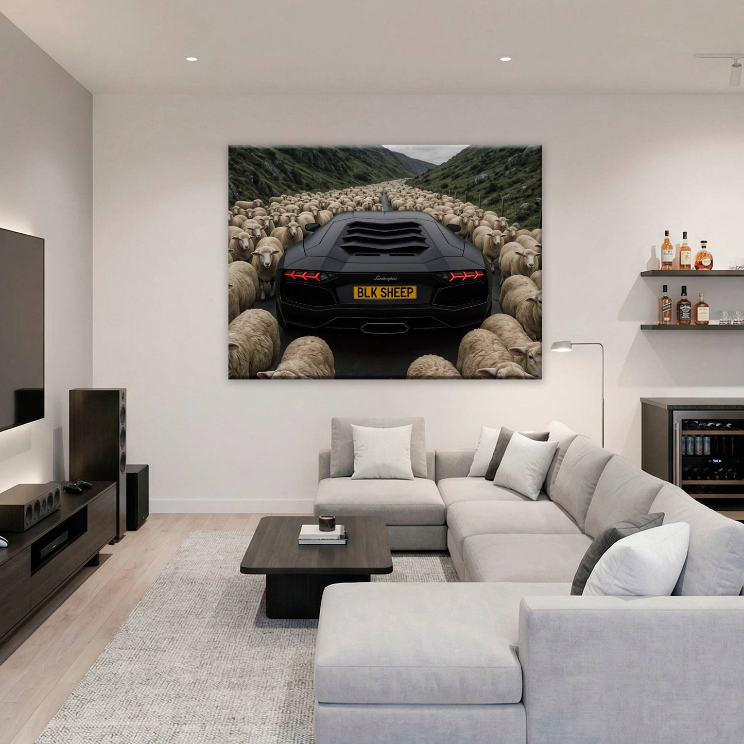 BLK SHEEP Lamborghini Canvas Wall Art | Supercar Decor Cars