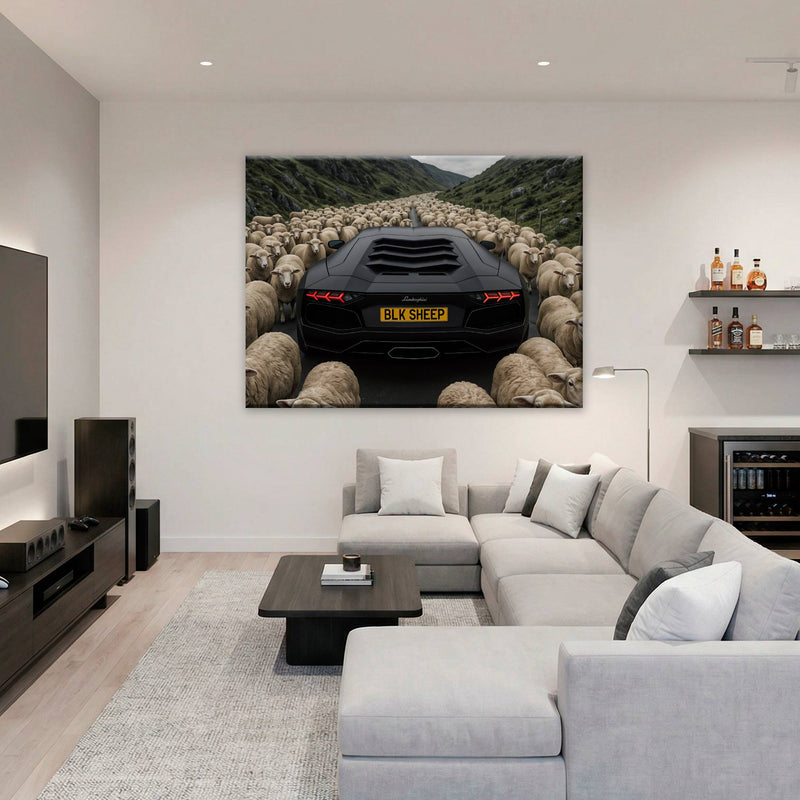BLK SHEEP Lamborghini Canvas Wall Art | Supercar Decor Cars