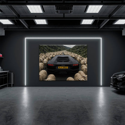 BLK SHEEP Lamborghini Canvas Wall Art | Supercar Decor Cars