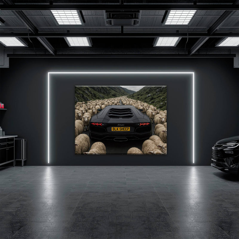 BLK SHEEP Lamborghini Canvas Wall Art | Supercar Decor Cars