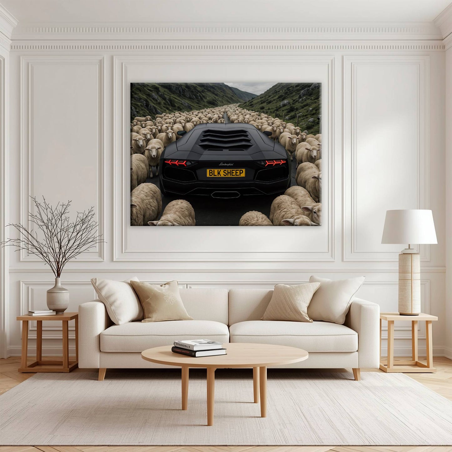 BLK SHEEP Lamborghini Canvas Wall Art | Supercar Decor Cars