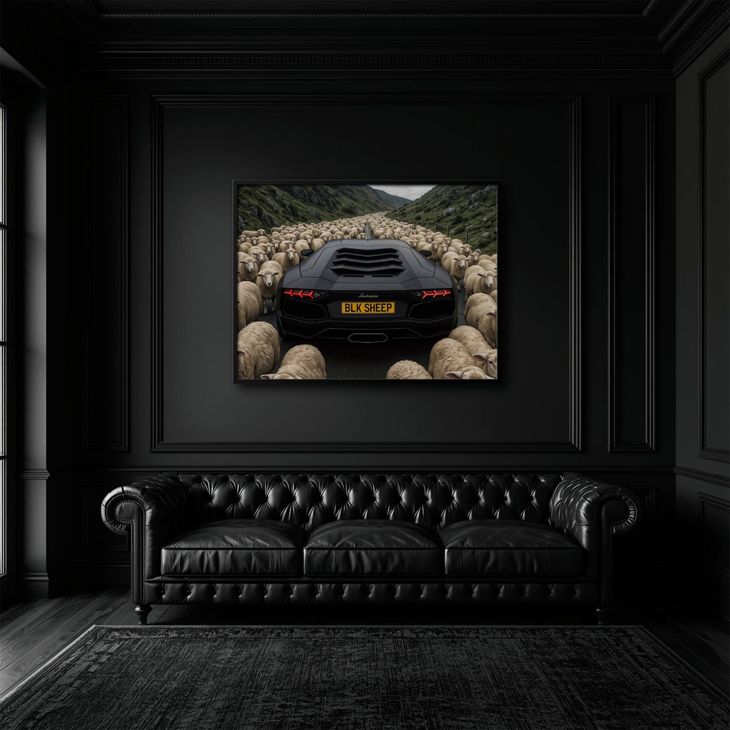 BLK SHEEP Lamborghini Canvas Wall Art | Supercar Decor Cars