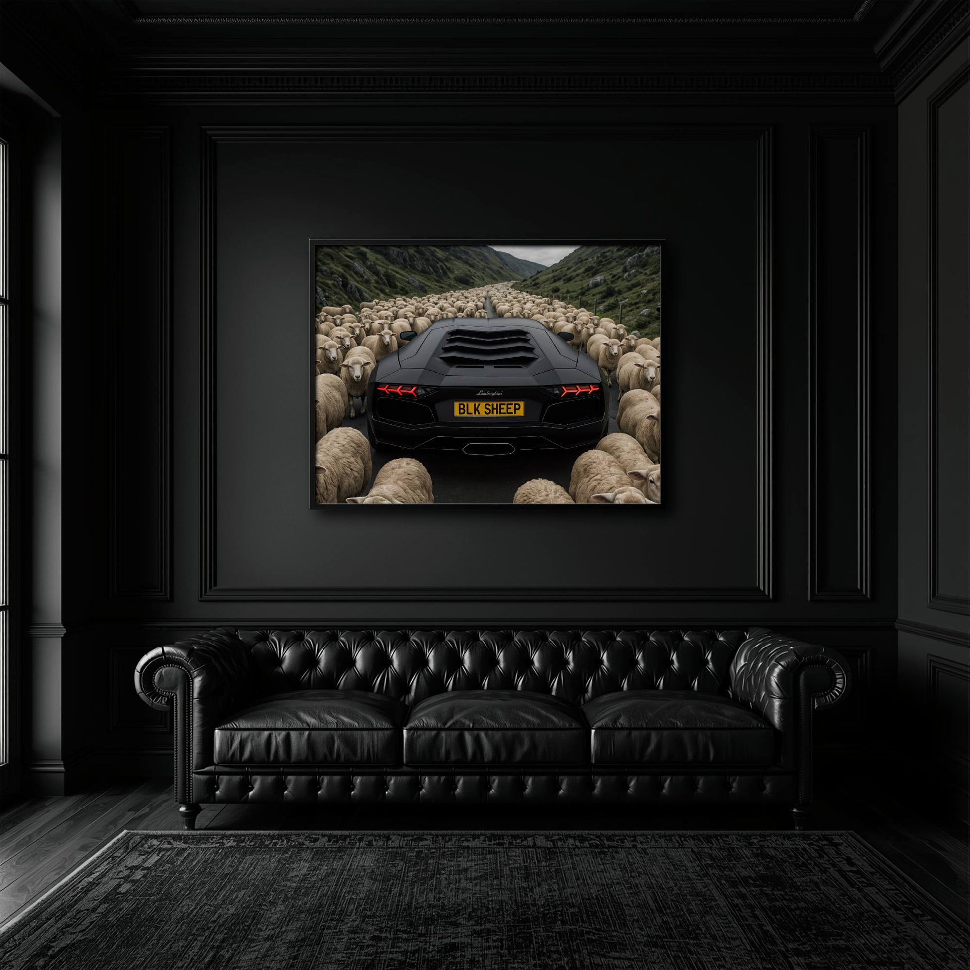 BLK SHEEP Lamborghini Canvas Wall Art | Supercar Decor Cars