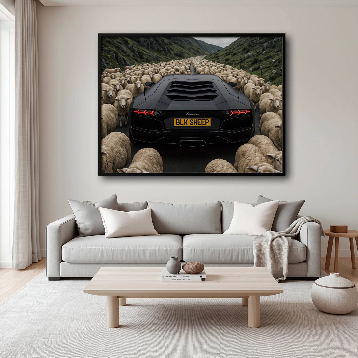 BLK SHEEP Lamborghini Canvas Wall Art | Supercar Decor Cars