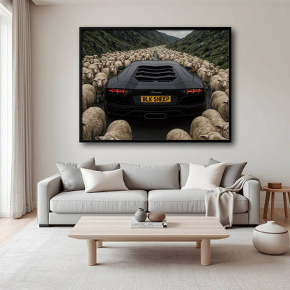 BLK SHEEP Lamborghini Canvas Wall Art | Supercar Decor Cars