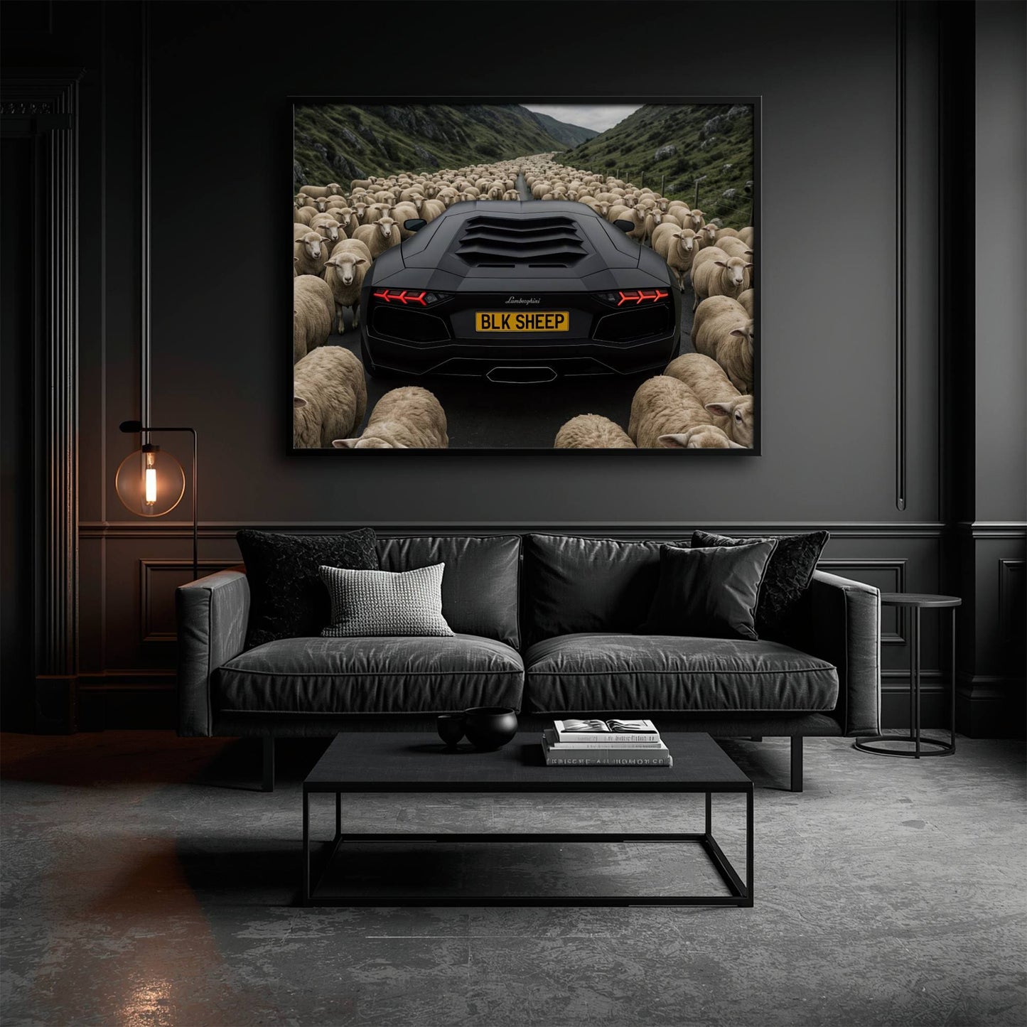 BLK SHEEP Lamborghini Canvas Wall Art | Supercar Decor Cars