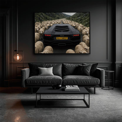 BLK SHEEP Lamborghini Canvas Wall Art | Supercar Decor Cars
