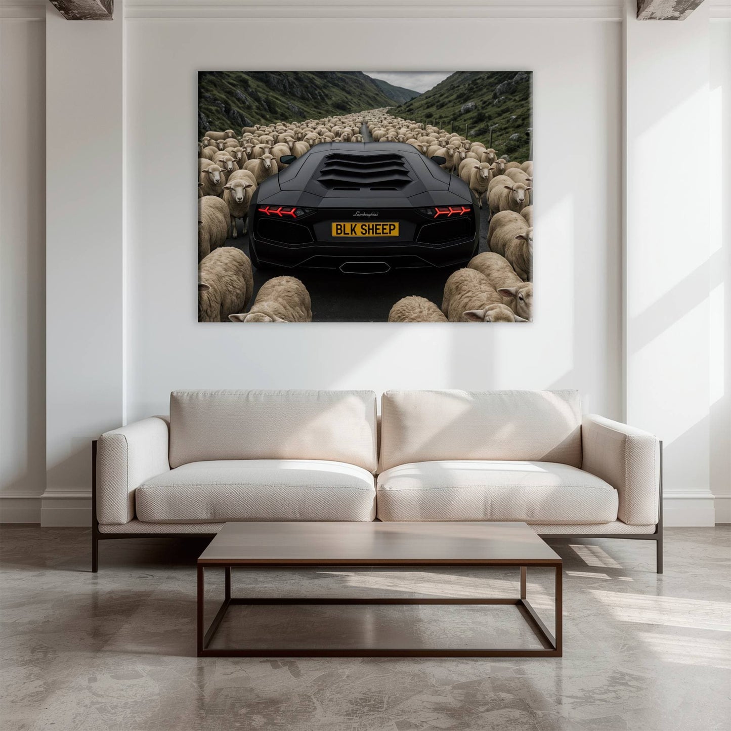 BLK SHEEP Lamborghini Canvas Wall Art | Supercar Decor Cars