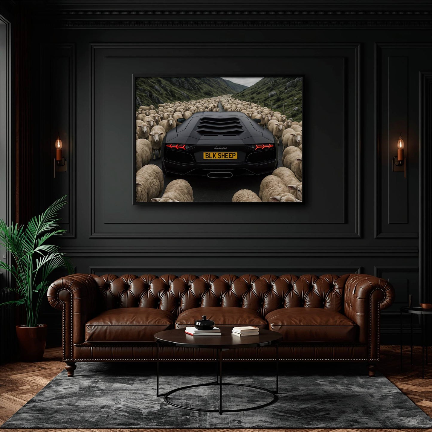 BLK SHEEP Lamborghini Canvas Wall Art | Supercar Decor Cars