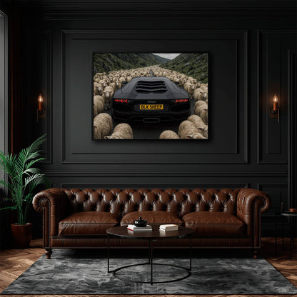 BLK SHEEP Lamborghini Canvas Wall Art | Supercar Decor Cars