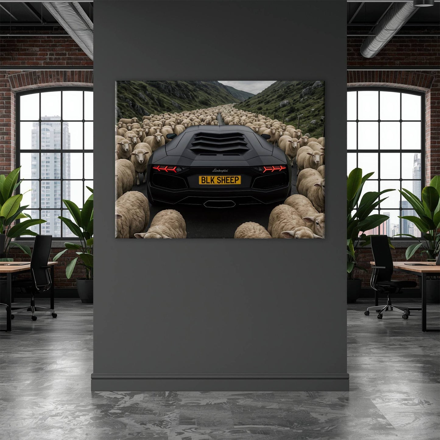 BLK SHEEP Lamborghini Canvas Wall Art | Supercar Decor Cars
