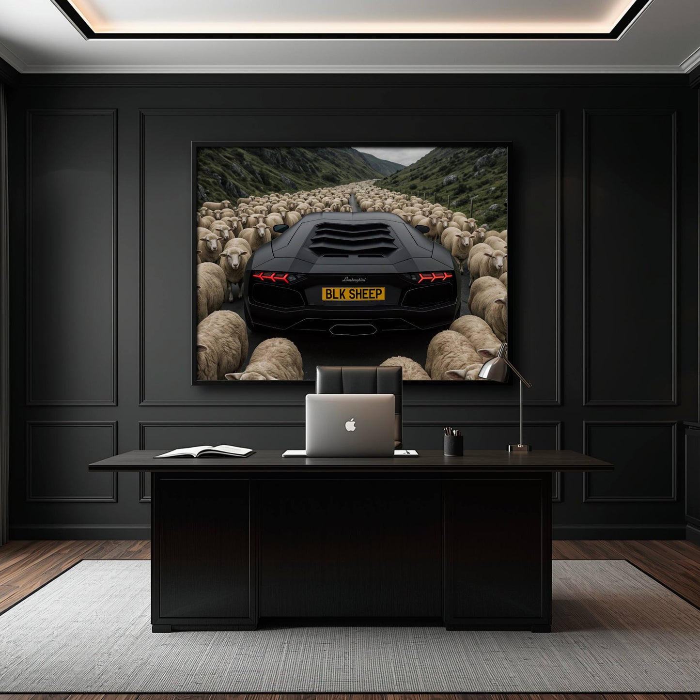 BLK SHEEP Lamborghini Canvas Wall Art | Supercar Decor Cars
