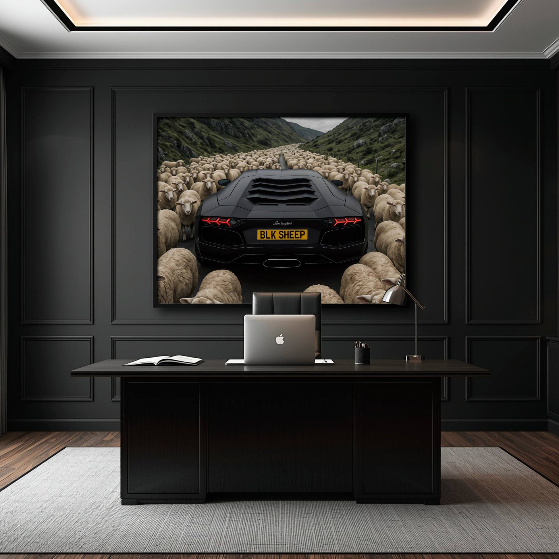 BLK SHEEP Lamborghini Canvas Wall Art | Supercar Decor Cars