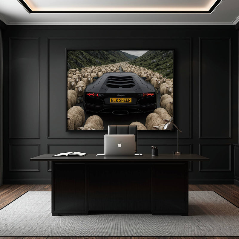 BLK SHEEP Lamborghini Canvas Wall Art | Supercar Decor Cars