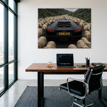 BLK SHEEP Lamborghini Canvas Wall Art | Supercar Decor Cars