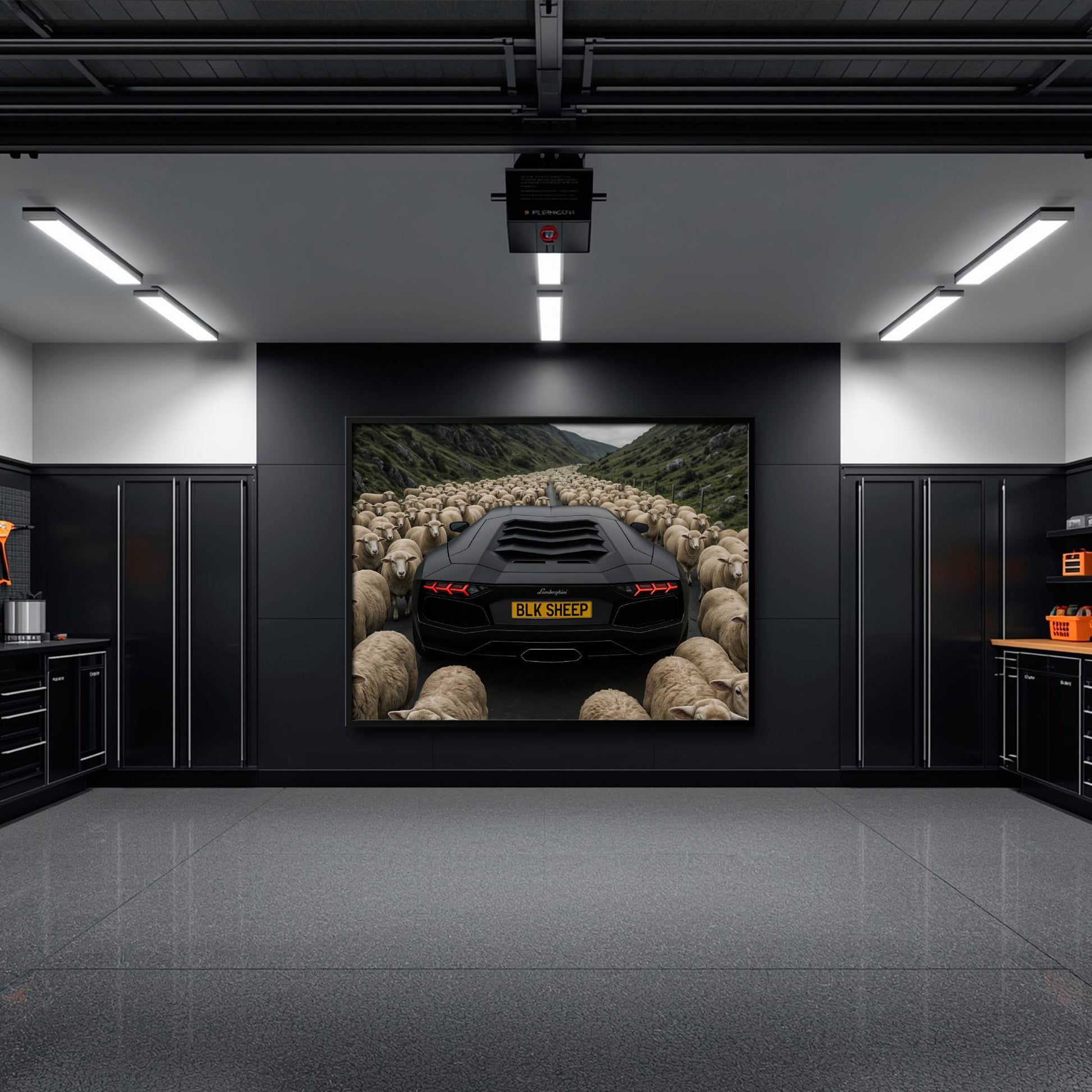 BLK SHEEP Lamborghini Canvas Wall Art | Supercar Decor Cars